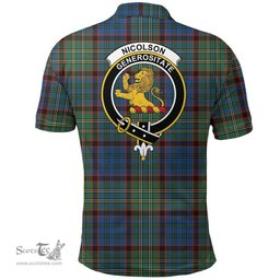 Scottish Nicolson Hunting Ancient Clan Tartan Polo Shirt - Crest Classic Scottish Plaid Tartan Plaid