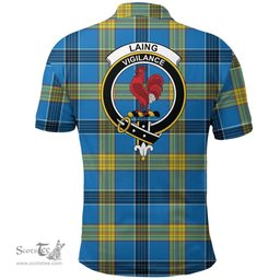 Scottish Laing Clan Tartan Polo Shirt - Crest Classic Scottish Plaid Tartan Plaid