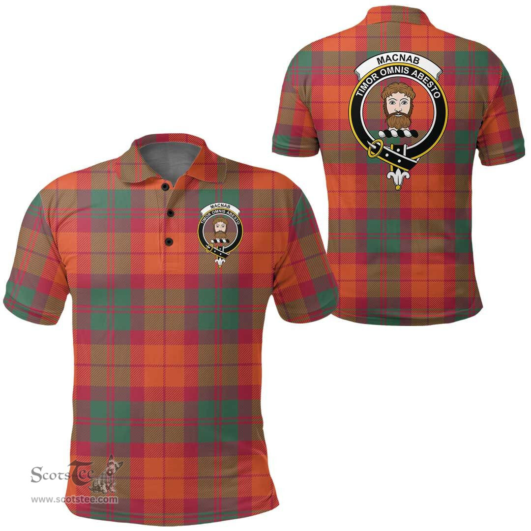 Scottish Macnab Ancient Clan Tartan Polo Shirt - Crest Classic Scottish Plaid Tartan Plaid
