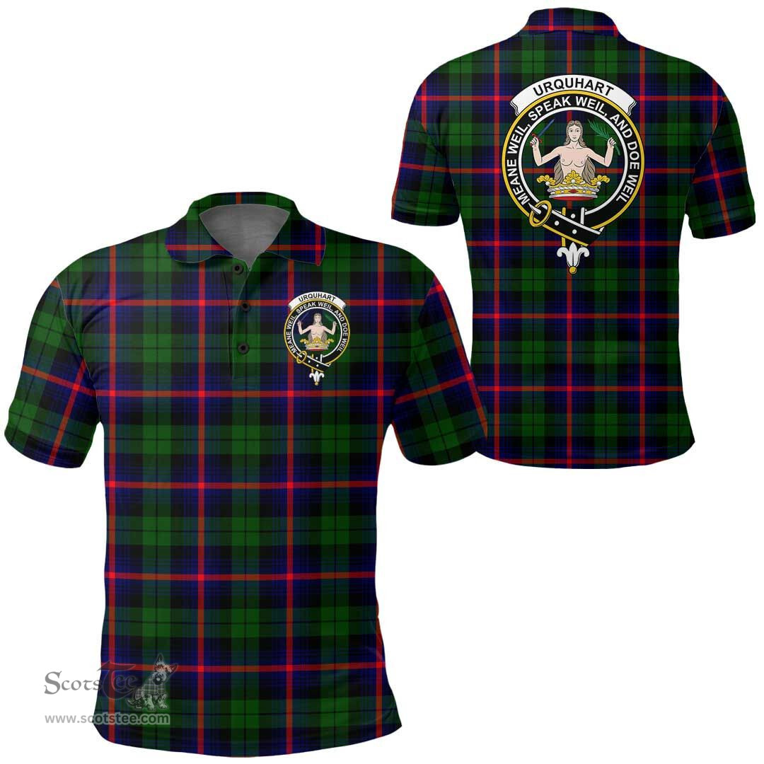 Scottish Urquhart Modern Clan Tartan Polo Shirt - Crest Classic Scottish Plaid Tartan Plaid