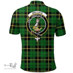 Scottish Wallace Hunting Green Clan Tartan Polo Shirt - Crest Classic Scottish Plaid Tartan Plaid