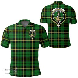 Scottish Wallace Hunting Green Clan Tartan Polo Shirt - Crest Classic Scottish Plaid Tartan Plaid