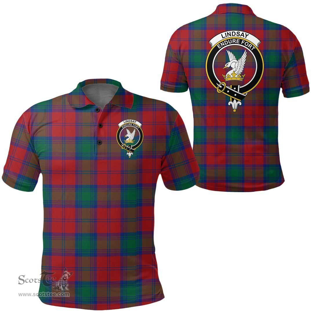 Scottish Lindsay Modern Clan Tartan Polo Shirt - Crest Classic Scottish Plaid Tartan Plaid