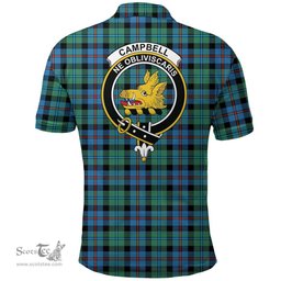 Scottish Campbell Of Cawdor Ancient Clan Tartan Polo Shirt - Crest Classic Scottish Plaid Tartan Plaid