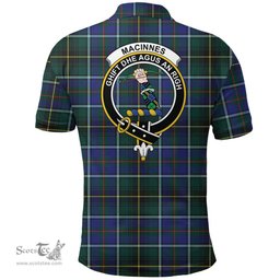 Scottish Macinnes Modern Clan Tartan Polo Shirt - Crest Classic Scottish Plaid Tartan Plaid