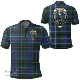 Scottish Macinnes Modern Clan Tartan Polo Shirt - Crest Classic Scottish Plaid Tartan Plaid