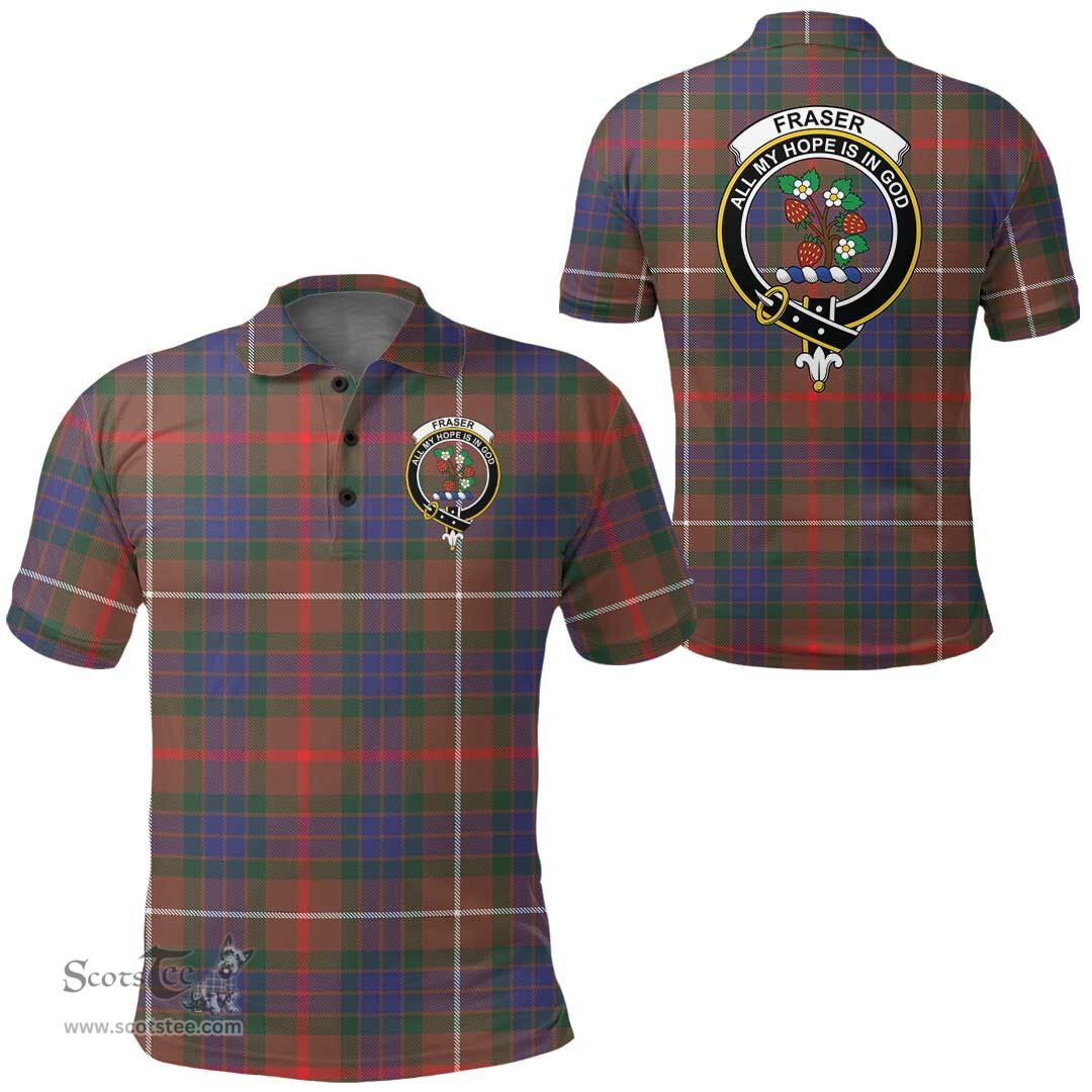 Scottish Fraser Hunting Modern Clan Tartan Polo Shirt - Crest Classic Scottish Plaid Tartan Plaid