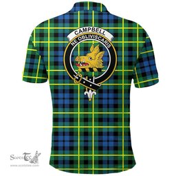 Scottish Campbell Of Breadalbane Ancient Clan Tartan Polo Shirt - Crest Classic Scottish Plaid Tartan Plaid