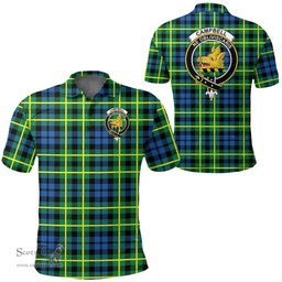 Scottish Campbell Of Breadalbane Ancient Clan Tartan Polo Shirt - Crest Classic Scottish Plaid Tartan Plaid