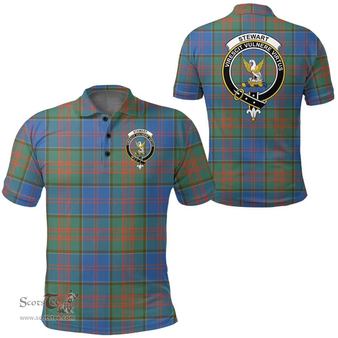 Scottish Stewart Of Appin Hunting Ancient Clan Tartan Polo Shirt - Crest Classic Scottish Plaid Tartan Plaid