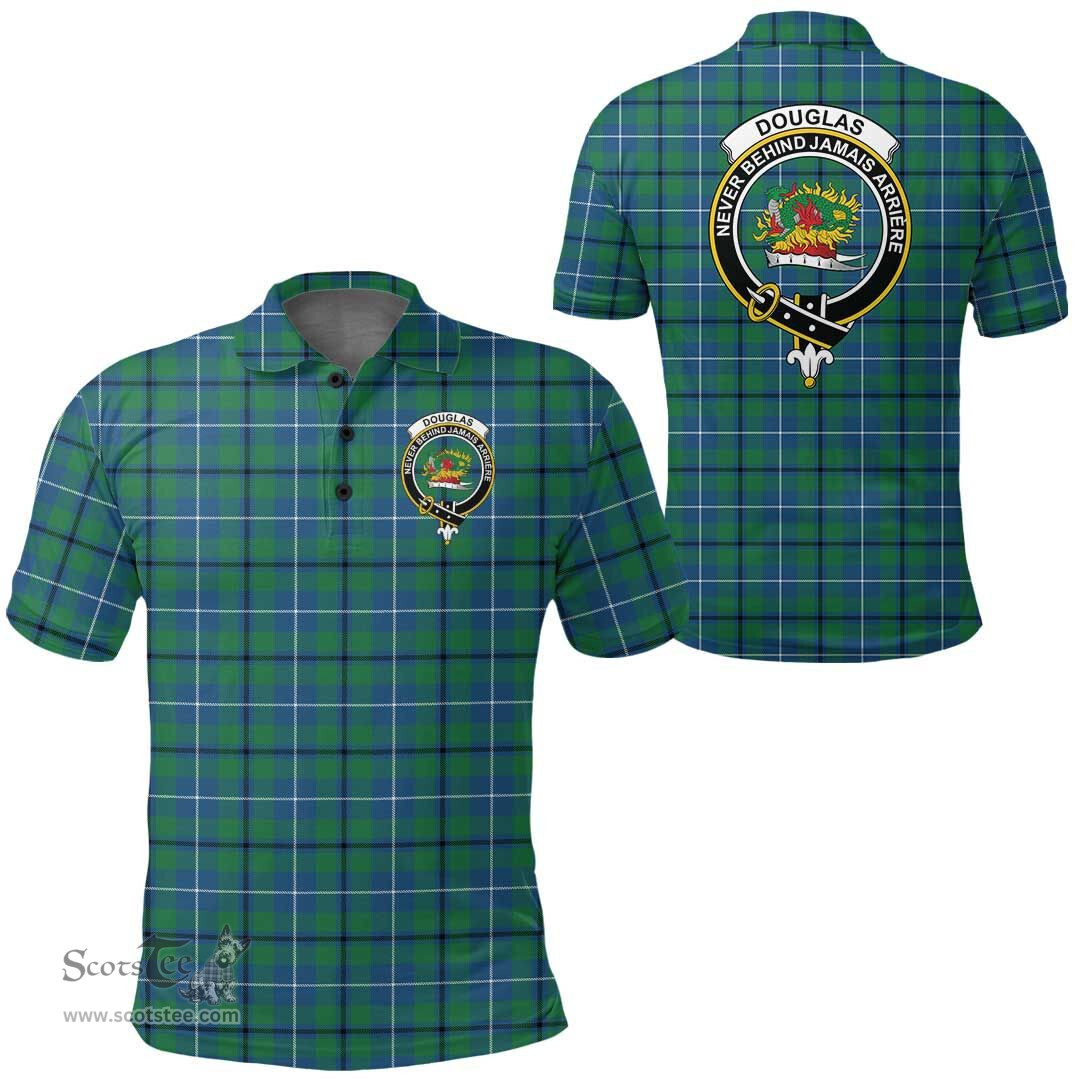 Scottish Douglas Ancient Clan Tartan Polo Shirt - Crest Classic Scottish Plaid Tartan Plaid