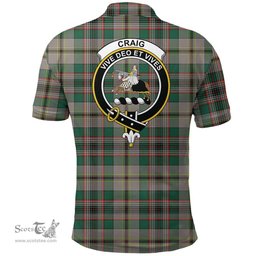 Scottish Craig Ancient Clan Tartan Polo Shirt - Crest Classic Scottish Plaid Tartan Plaid