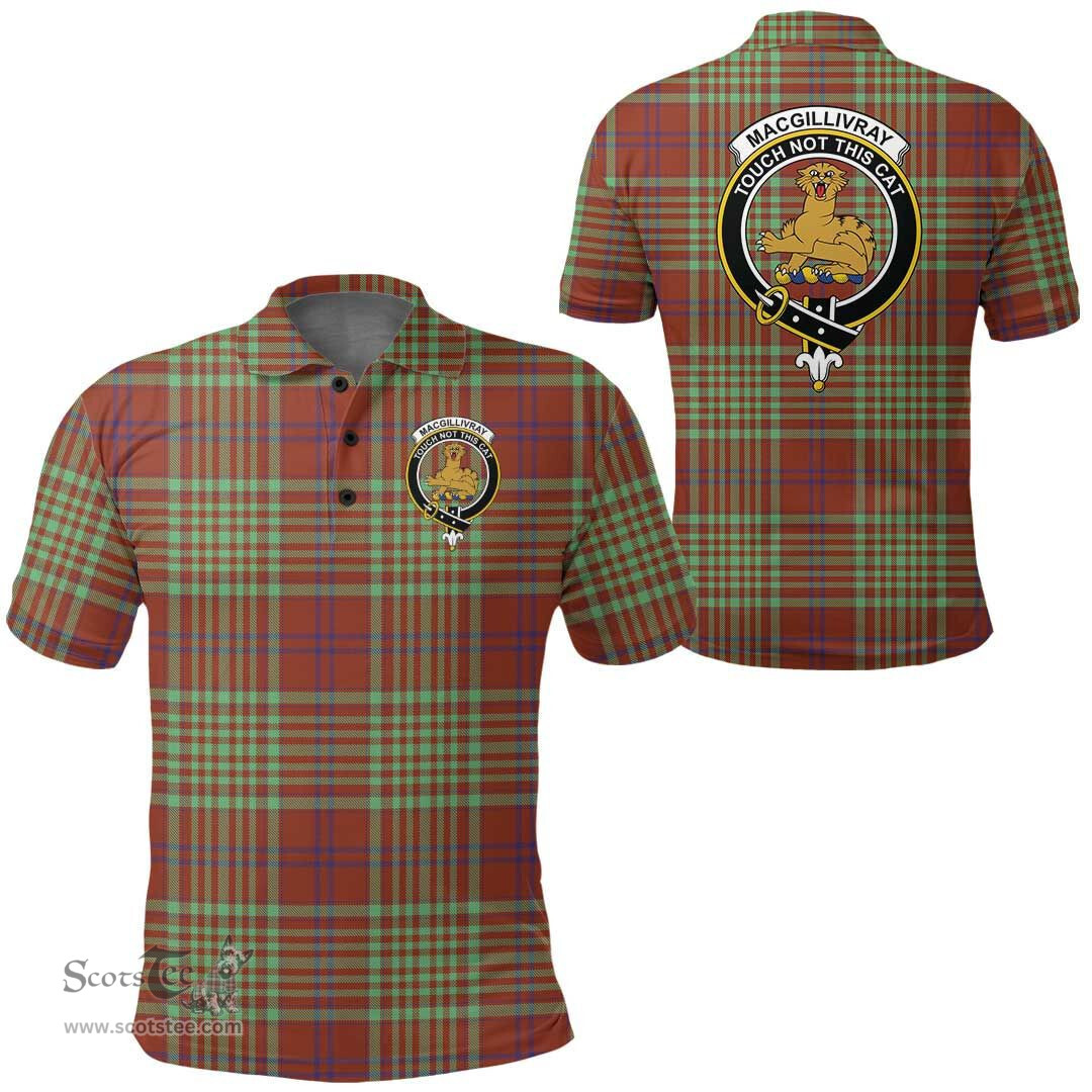 Scottish Macgillivray Hunting Ancient Clan Tartan Polo Shirt - Crest Classic Scottish Plaid Tartan Plaid