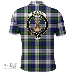 Scottish Gordon Dress Modern Clan Tartan Polo Shirt - Crest Classic Scottish Plaid Tartan Plaid