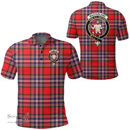 Scottish Macfarlane Modern Clan Tartan Polo Shirt - Crest Classic Scottish Plaid Tartan Plaid