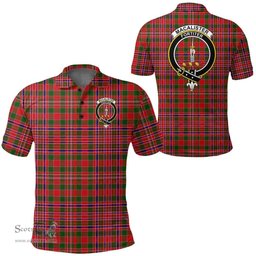 Scottish Macalister Modern Clan Tartan Polo Shirt - Crest Classic Scottish Plaid Tartan Plaid