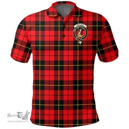 Scottish Wallace Hunting Red Clan Tartan Polo Shirt - Crest Classic Scottish Plaid Tartan Plaid