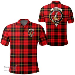 Scottish Wallace Hunting Red Clan Tartan Polo Shirt - Crest Classic Scottish Plaid Tartan Plaid