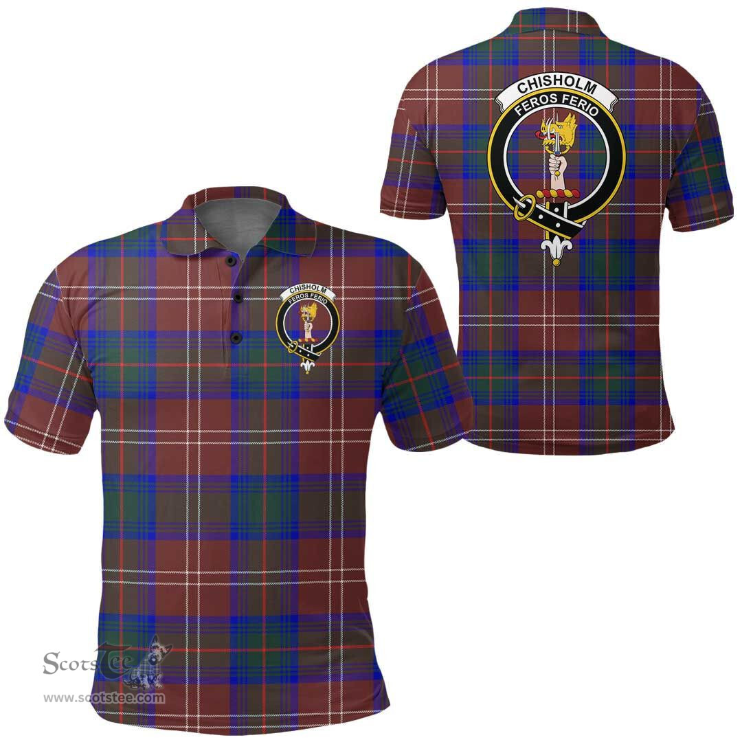 Scottish Chisholm Hunting Modern Clan Tartan Polo Shirt - Crest Classic Scottish Plaid Tartan Plaid