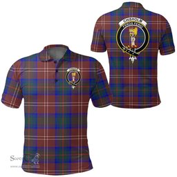 Scottish Chisholm Hunting Modern Clan Tartan Polo Shirt - Crest Classic Scottish Plaid Tartan Plaid