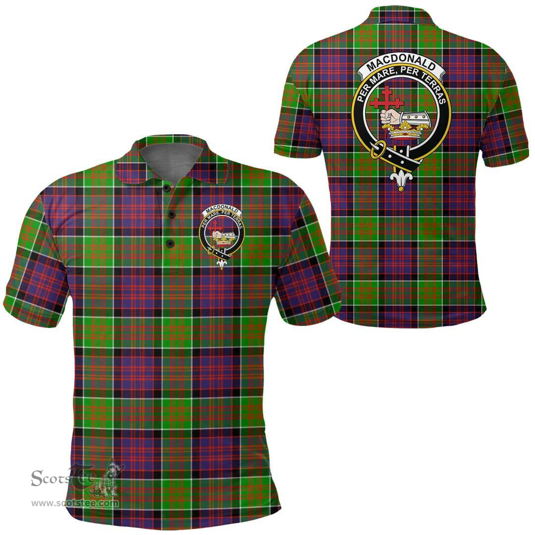 Scottish Macdonald Of Clanranald Clan Tartan Polo Shirt - Crest Classic Scottish Plaid Tartan Plaid