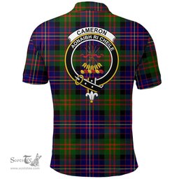 Scottish Cameron Of Erracht Modern Clan Tartan Polo Shirt - Crest Classic Scottish Plaid Tartan Plaid