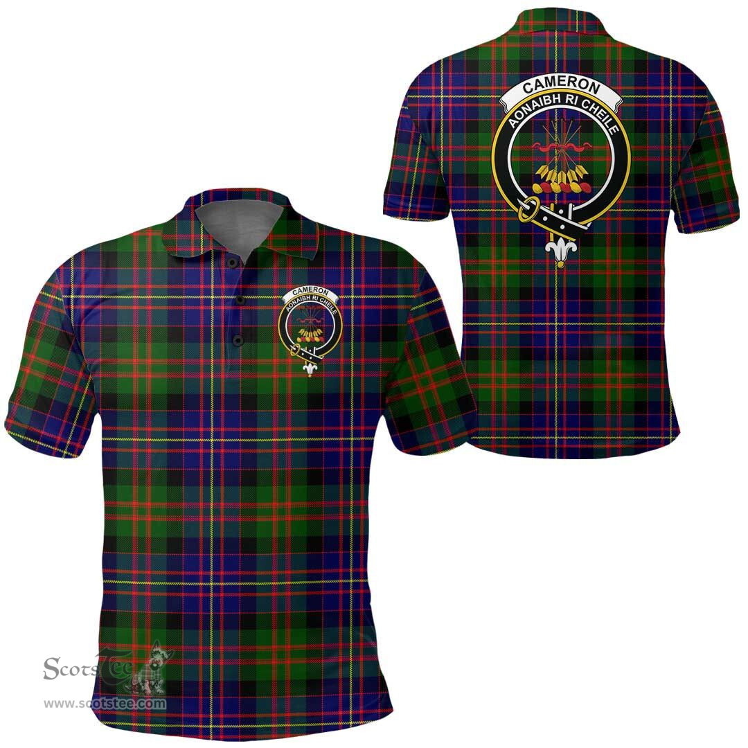 Scottish Cameron Of Erracht Modern Clan Tartan Polo Shirt - Crest Classic Scottish Plaid Tartan Plaid
