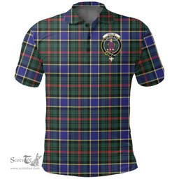 Scottish Ogilvie Of Airlie Ancient Clan Tartan Polo Shirt - Crest Classic Scottish Plaid Tartan Plaid