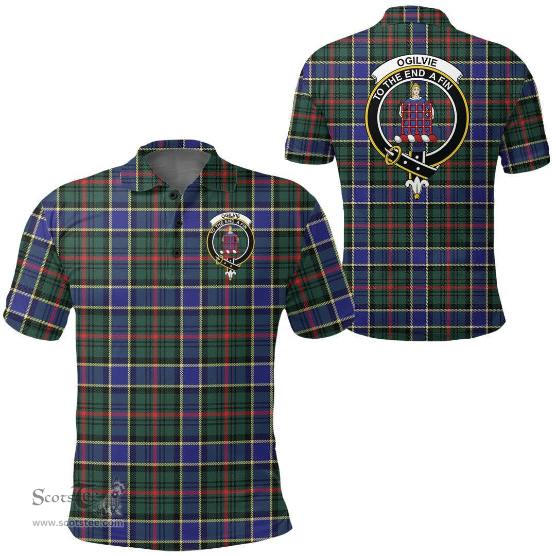 Scottish Ogilvie Of Airlie Ancient Clan Tartan Polo Shirt - Crest Classic Scottish Plaid Tartan Plaid