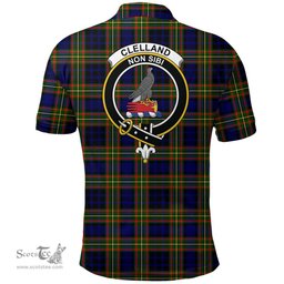Scottish Clelland Modern Clan Tartan Polo Shirt - Crest Classic Scottish Plaid Tartan Plaid