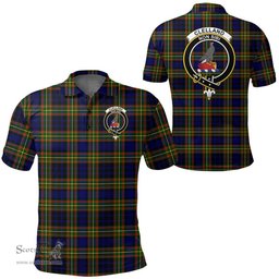 Scottish Clelland Modern Clan Tartan Polo Shirt - Crest Classic Scottish Plaid Tartan Plaid