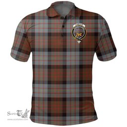 Scottish Cameron Of Erracht Weathered Clan Tartan Polo Shirt - Crest Classic Scottish Plaid Tartan Plaid