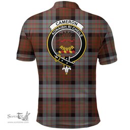 Scottish Cameron Of Erracht Weathered Clan Tartan Polo Shirt - Crest Classic Scottish Plaid Tartan Plaid