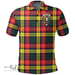 Scottish Buchanan Modern Clan Tartan Polo Shirt - Crest Classic Scottish Plaid Tartan Plaid