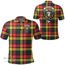 Scottish Buchanan Modern Clan Tartan Polo Shirt - Crest Classic Scottish Plaid Tartan Plaid
