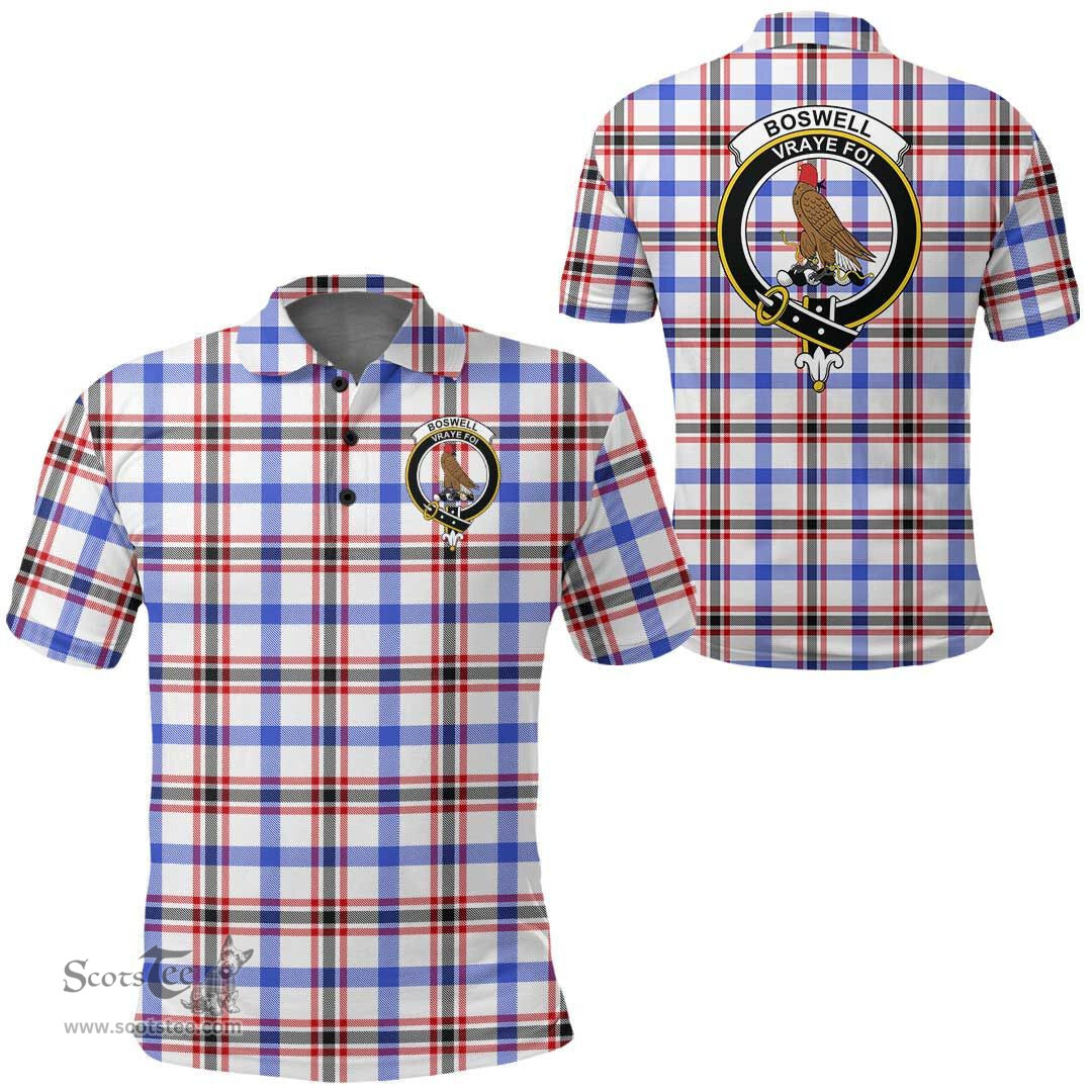 Scottish Boswell Modern Clan Tartan Polo Shirt - Crest Classic Scottish Plaid Tartan Plaid