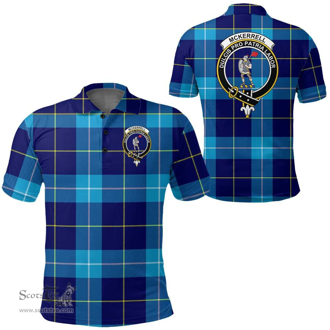 Scottish Mckerrell Clan Tartan Polo Shirt - Crest Classic Scottish Plaid Tartan Plaid