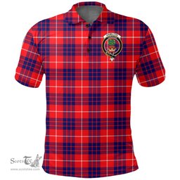 Scottish Hamilton Modern Clan Tartan Polo Shirt - Crest Classic Scottish Plaid Tartan Plaid
