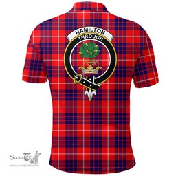 Scottish Hamilton Modern Clan Tartan Polo Shirt - Crest Classic Scottish Plaid Tartan Plaid
