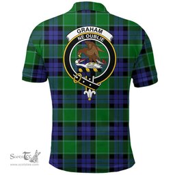 Scottish Graham Of Menteith Modern Clan Tartan Polo Shirt - Crest Classic Scottish Plaid Tartan Plaid