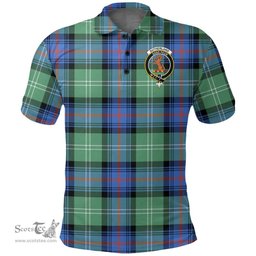 Scottish Sutherland Old Ancient Clan Tartan Polo Shirt - Crest Classic Scottish Plaid Tartan Plaid