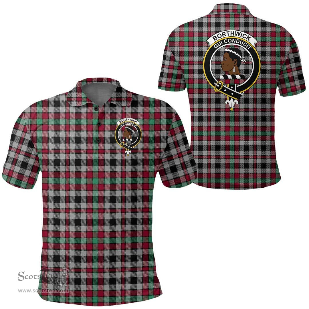 Scottish Borthwick Ancient Clan Tartan Polo Shirt - Crest Classic Scottish Plaid Tartan Plaid