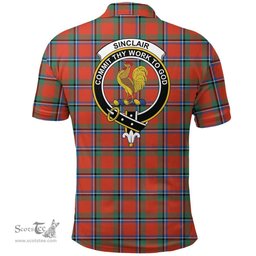 Scottish Sinclair Ancient Clan Tartan Polo Shirt - Crest Classic Scottish Plaid Tartan Plaid