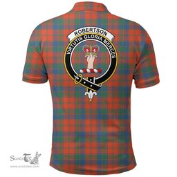 Scottish Robertson Ancient Clan Tartan Polo Shirt - Crest Classic Scottish Plaid Tartan Plaid