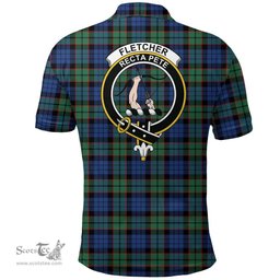 Scottish Fletcher Ancient Clan Tartan Polo Shirt - Crest Classic Scottish Plaid Tartan Plaid