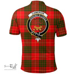 Scottish Cameron Modern Clan Tartan Polo Shirt - Crest Classic Scottish Plaid Tartan Plaid