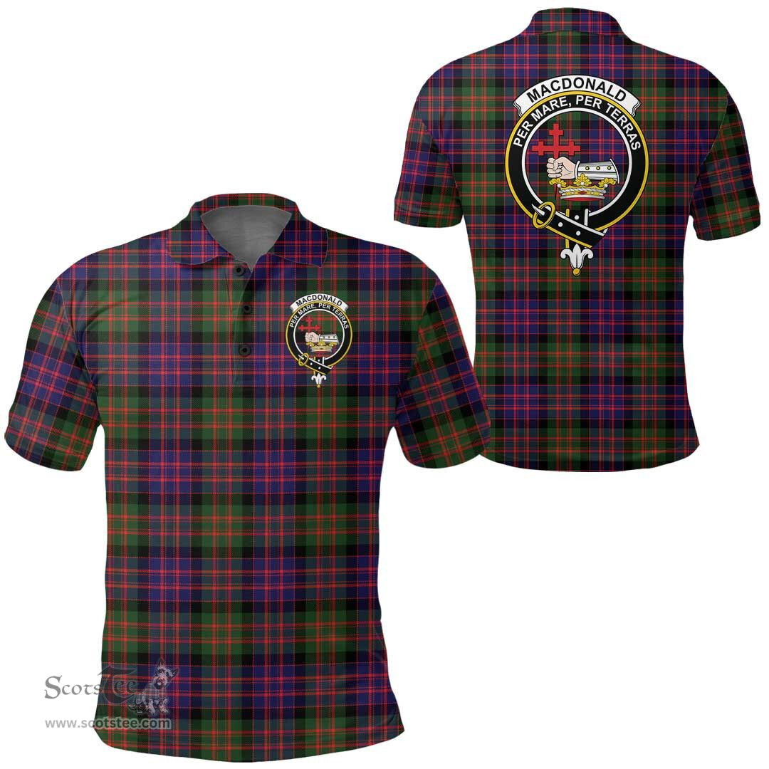 Scottish Macdonald Modern Clan Tartan Polo Shirt - Crest Classic Scottish Plaid Tartan Plaid