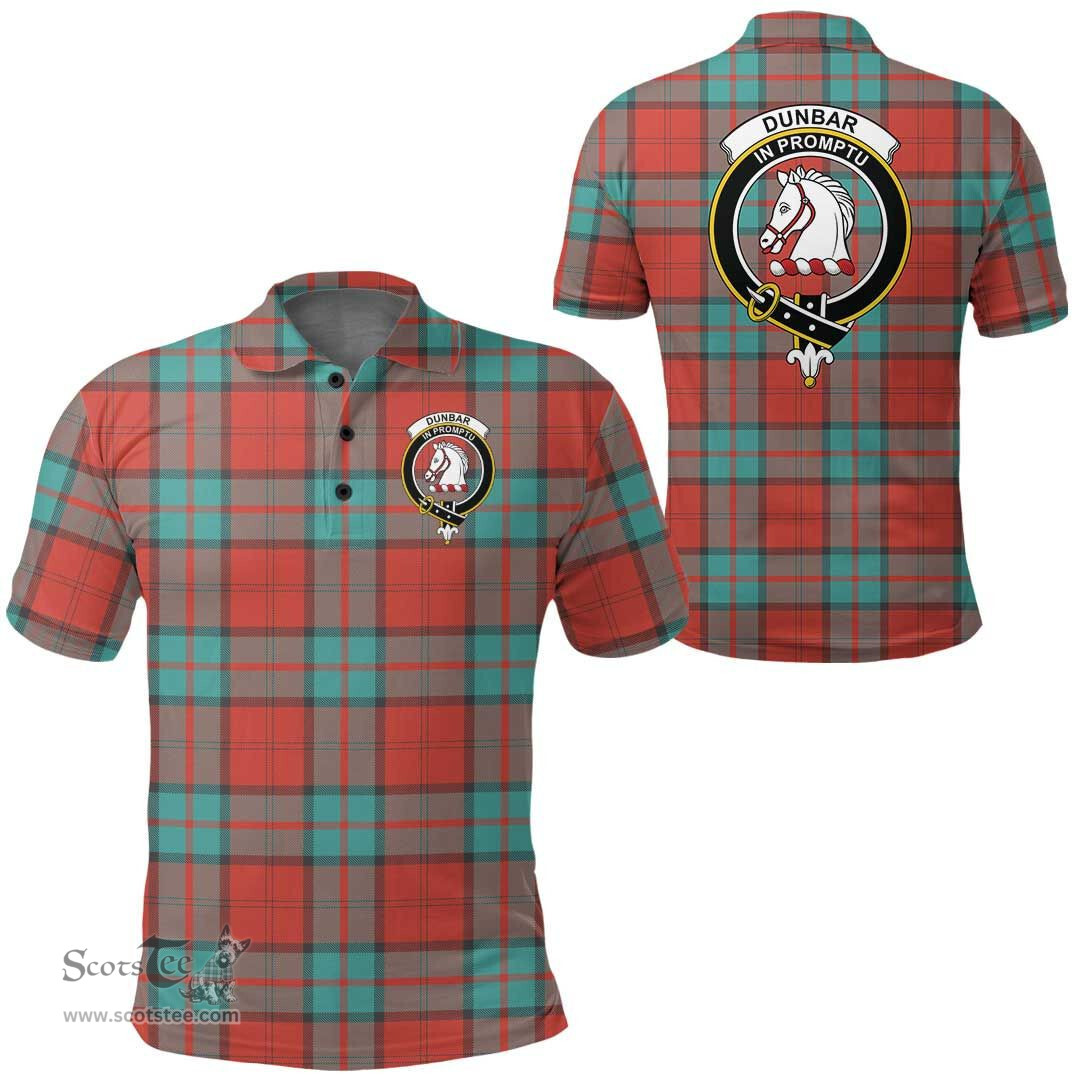 Scottish Dunbar Ancient Clan Tartan Polo Shirt - Crest Classic Scottish Plaid Tartan Plaid
