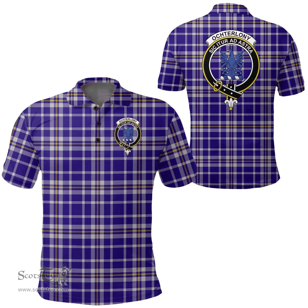 Scottish Ochterlony Clan Tartan Polo Shirt - Crest Classic Scottish Plaid Tartan Plaid