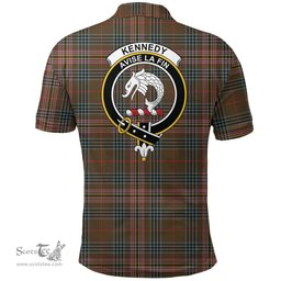 Scottish Kennedy Weathered Clan Tartan Polo Shirt - Crest Classic Scottish Plaid Tartan Plaid